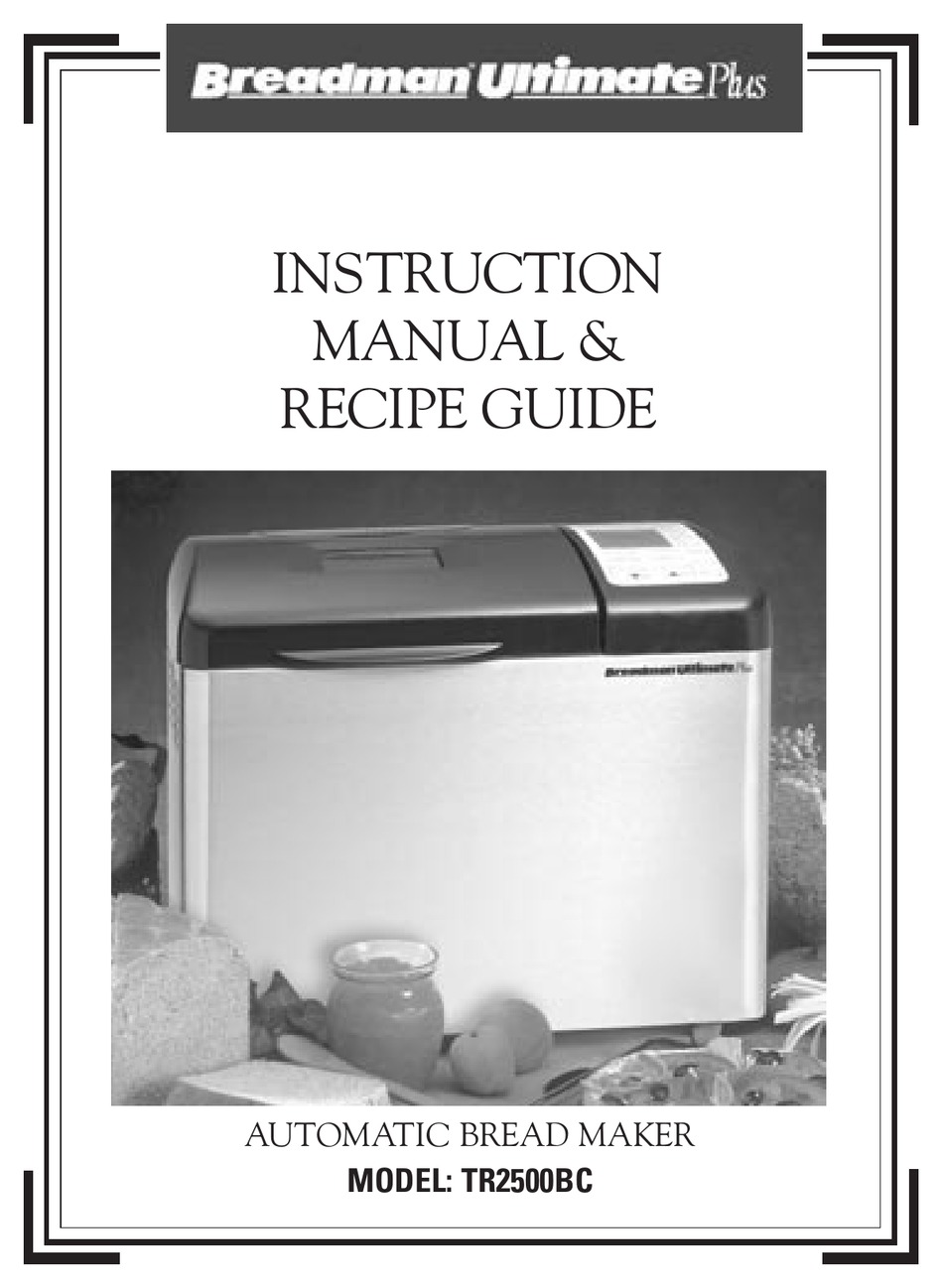 Breadman Tr2500bc Instruction Manual Recipe Manual Pdf Download Manualslib ...