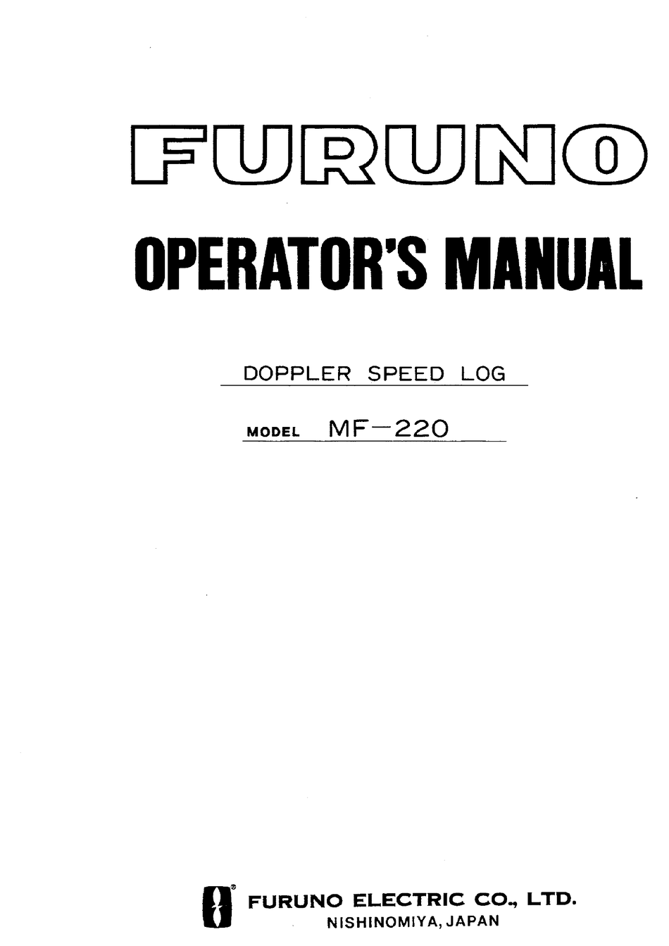 Furuno Mf 2 Operator S Manual Pdf Download Manualslib