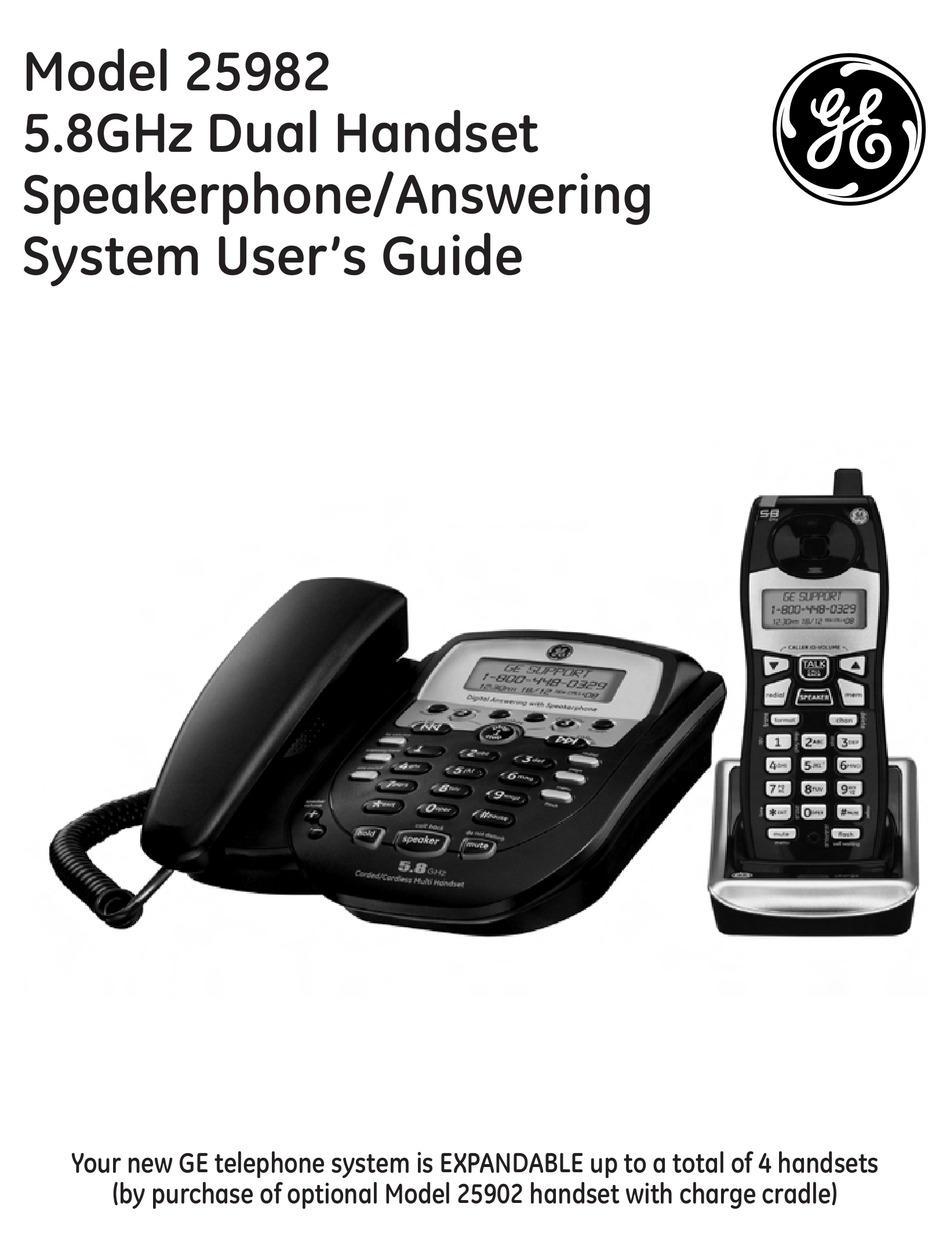 GE 25982EE2 TELEPHONE SYSTEM USER MANUAL ManualsLib