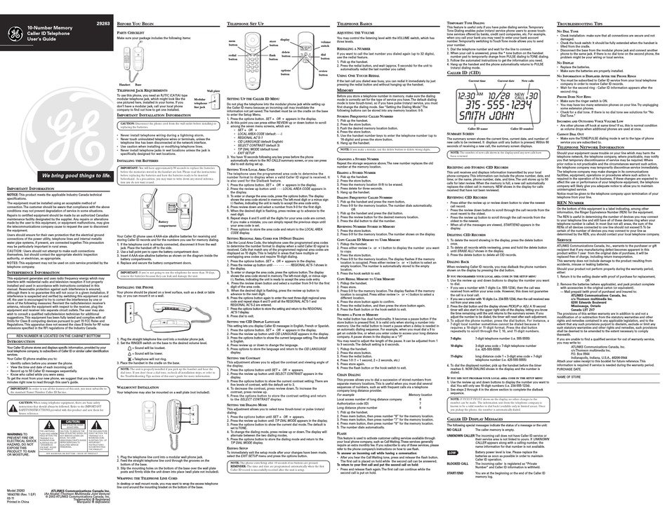 GE 29263GE1 TELEPHONE USER MANUAL ManualsLib