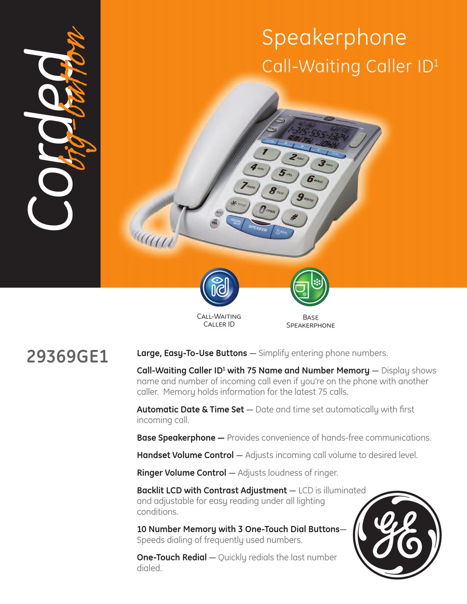 GE 29369GE1 SPECIFICATIONS Pdf Download | ManualsLib