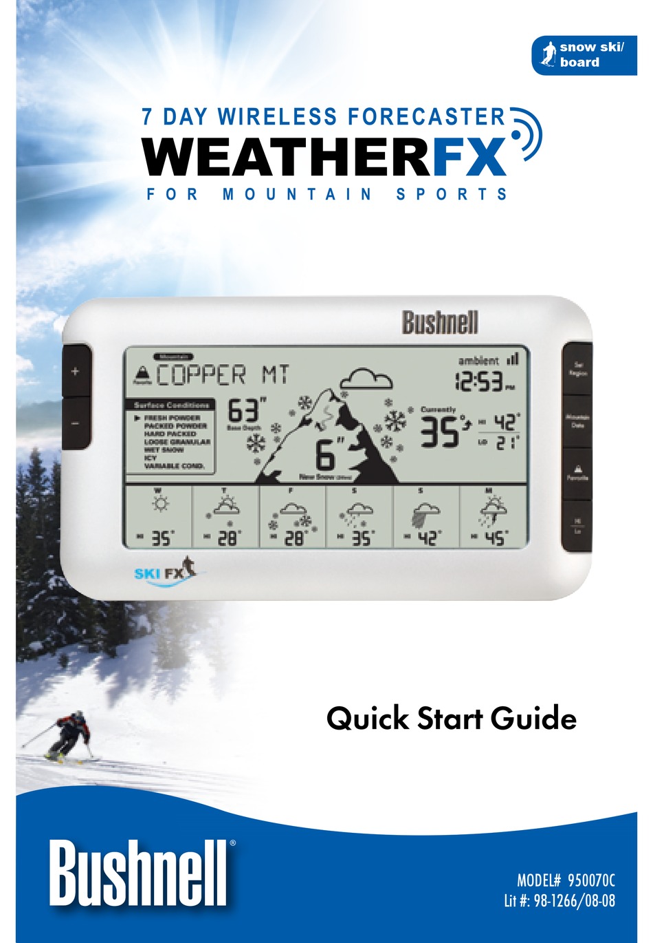 BUSHNELL WEATHERFX 950070C WEATHER RADIO QUICK START MANUAL ManualsLib