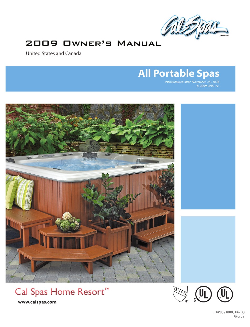 Cal Spas Portable Spa Hot Tub Owners Manual Manualslib
