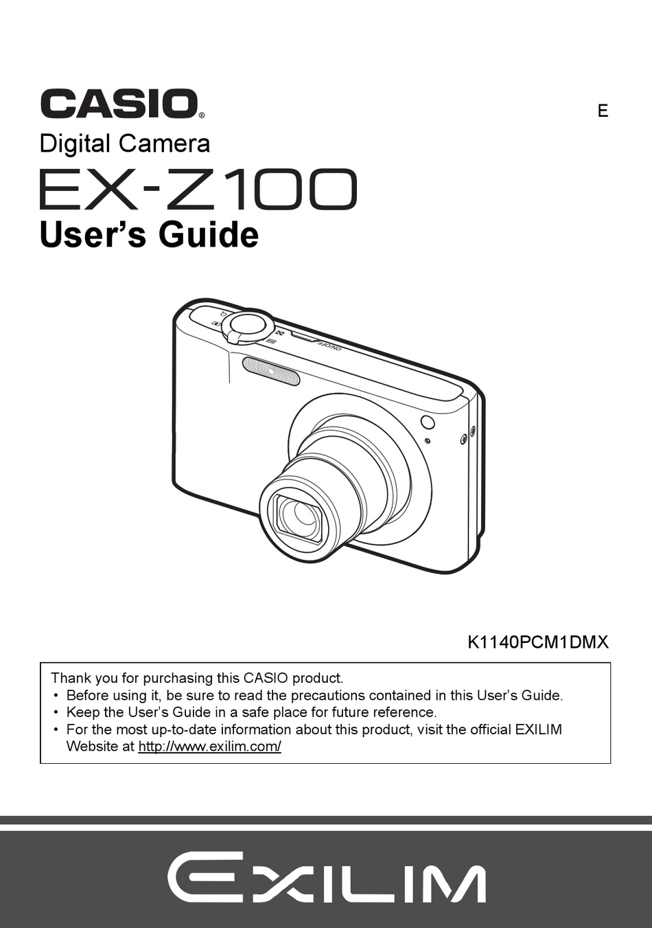 CASIO EX-Z100 DIGITAL CAMERA USER MANUAL | ManualsLib