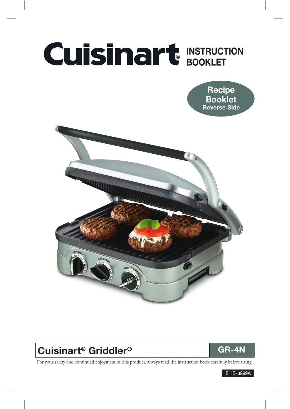 cuisinart griddler manual