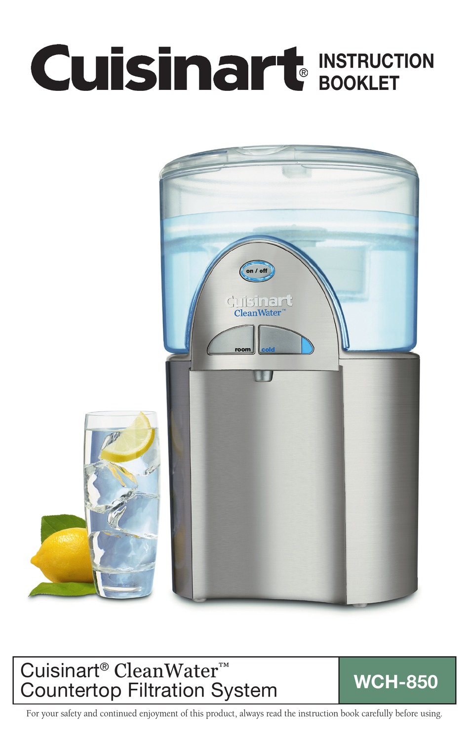 CUISINART CLEAN WATER WCH850 WATER FILTRATION SYSTEM INSTRUCTION