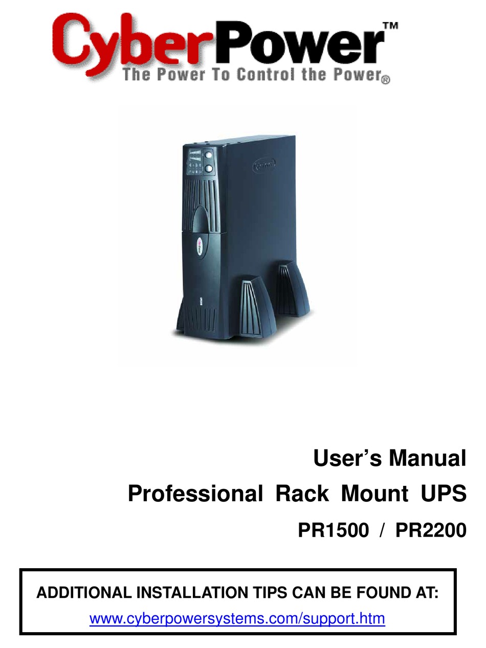 CYBERPOWER PR1500 UPS USER MANUAL | ManualsLib
