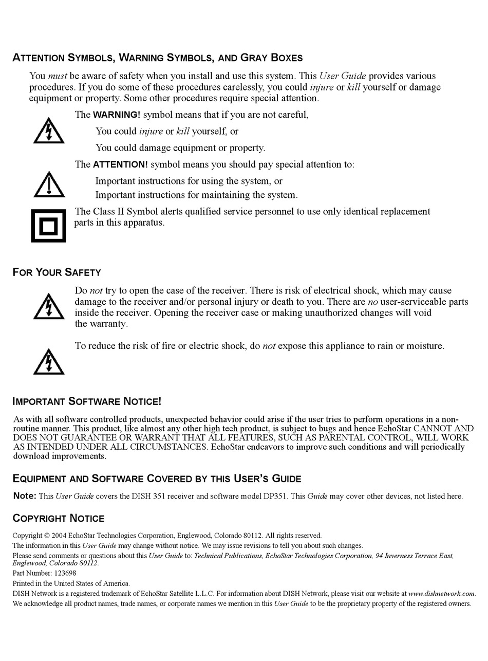 DISH NETWORK 123698 RECEIVER USER MANUAL ManualsLib DISH NETWORK 123698 RECEIVER USER MANUAL ManualsLib