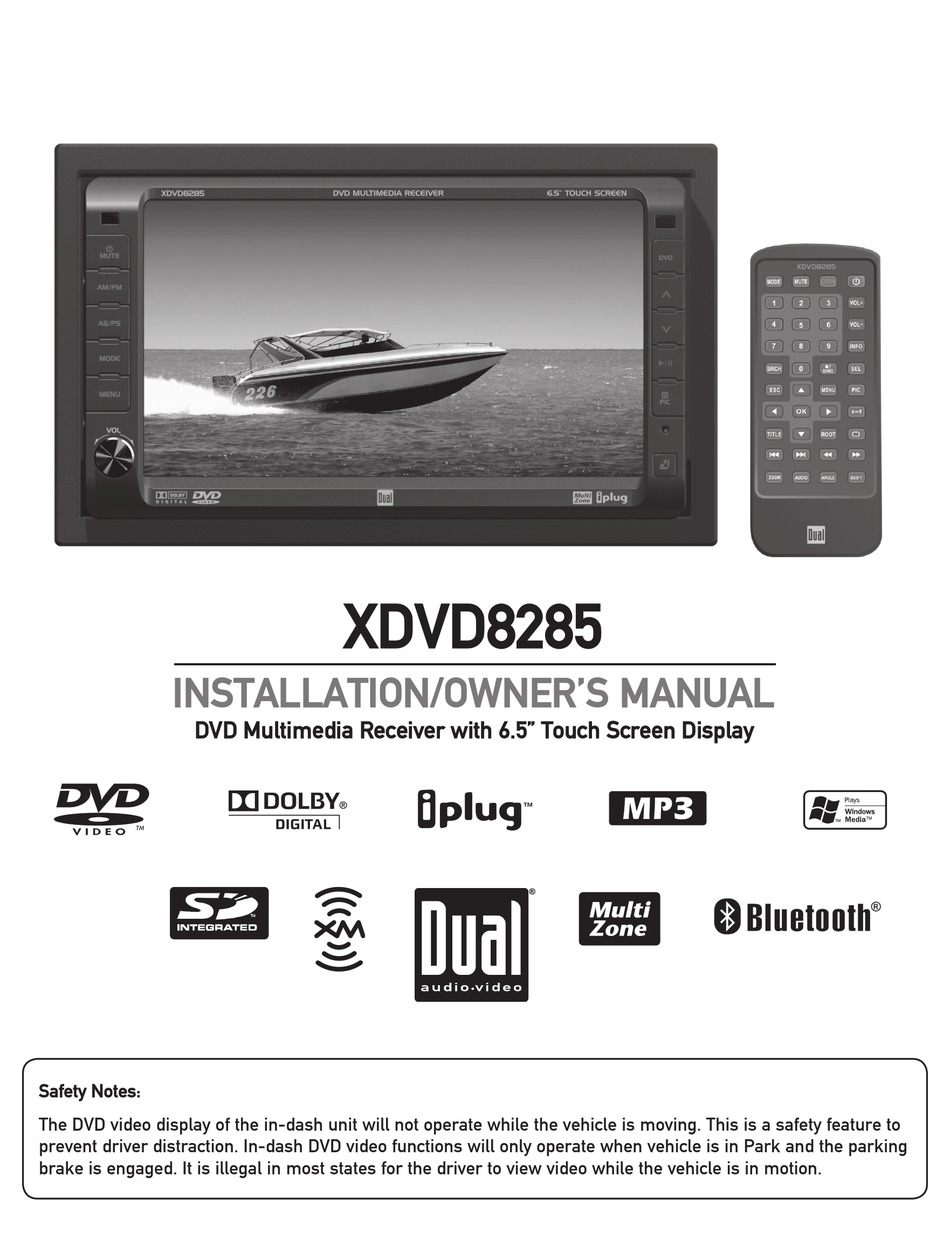 DUAL ELECTRONICS CORPORATION XDVD8285 CAR VIDEO SYSTEM INSTALLATION