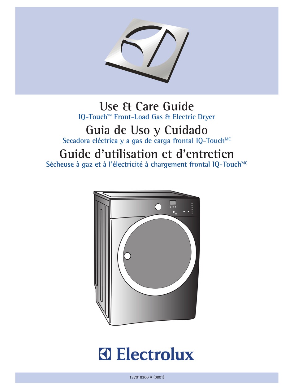 ELECTROLUX EIED55H DRYER USE AND CARE MANUAL ManualsLib