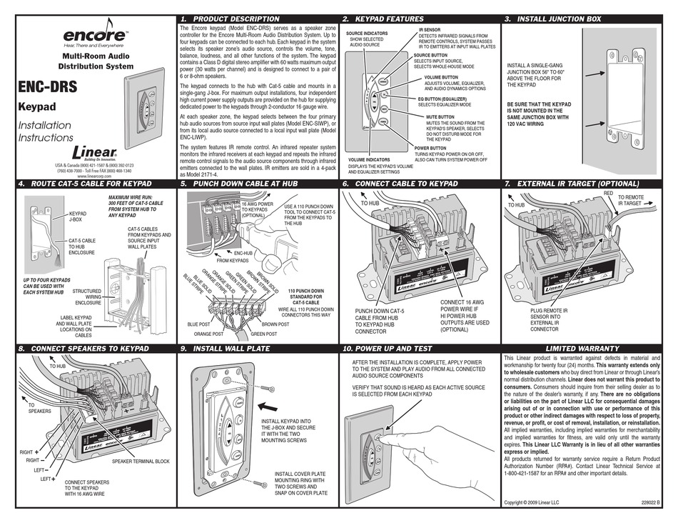 LINEAR ENCDRS KEYPAD INSTALLATION INSTRUCTIONS ManualsLib