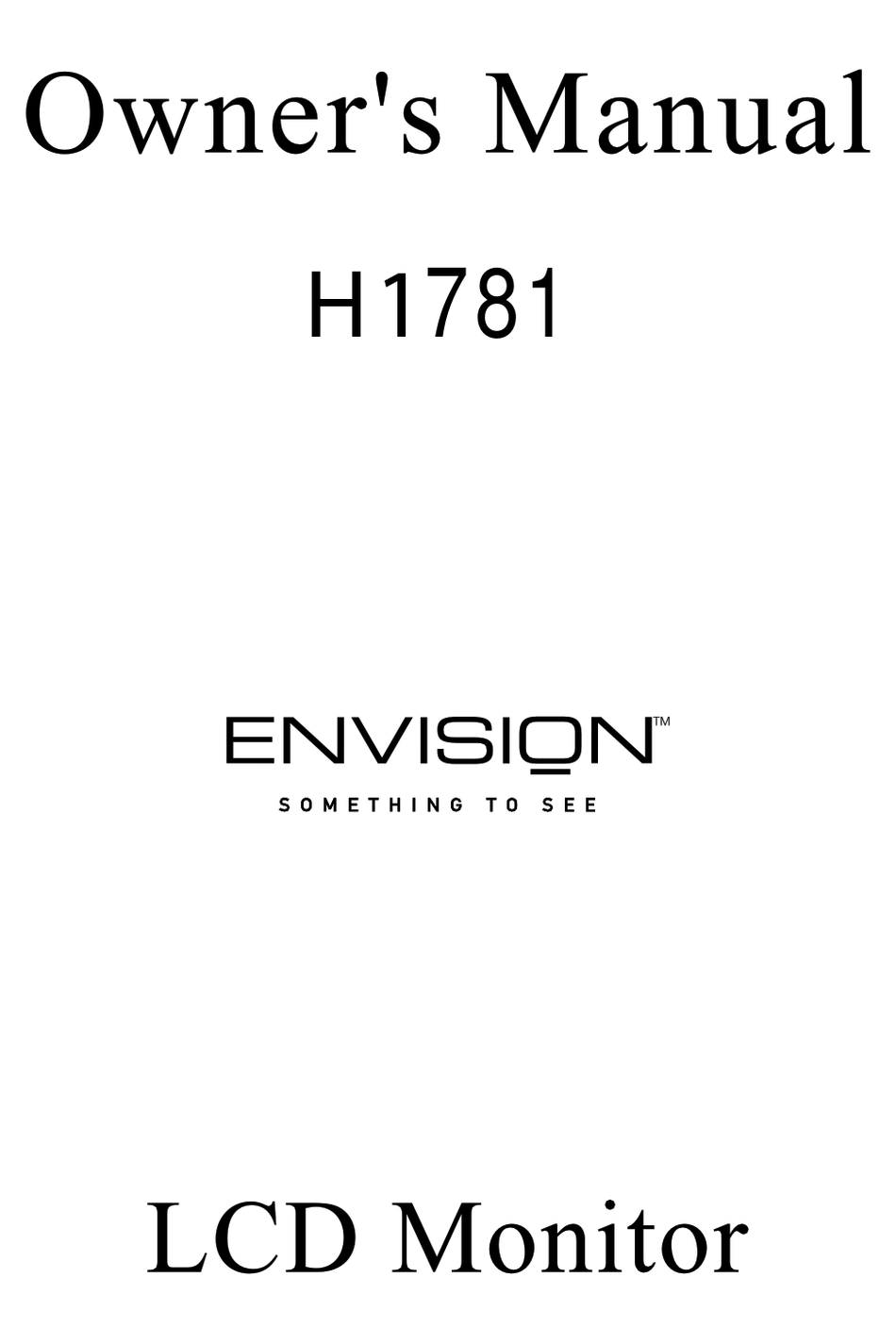 envision h170l resolution