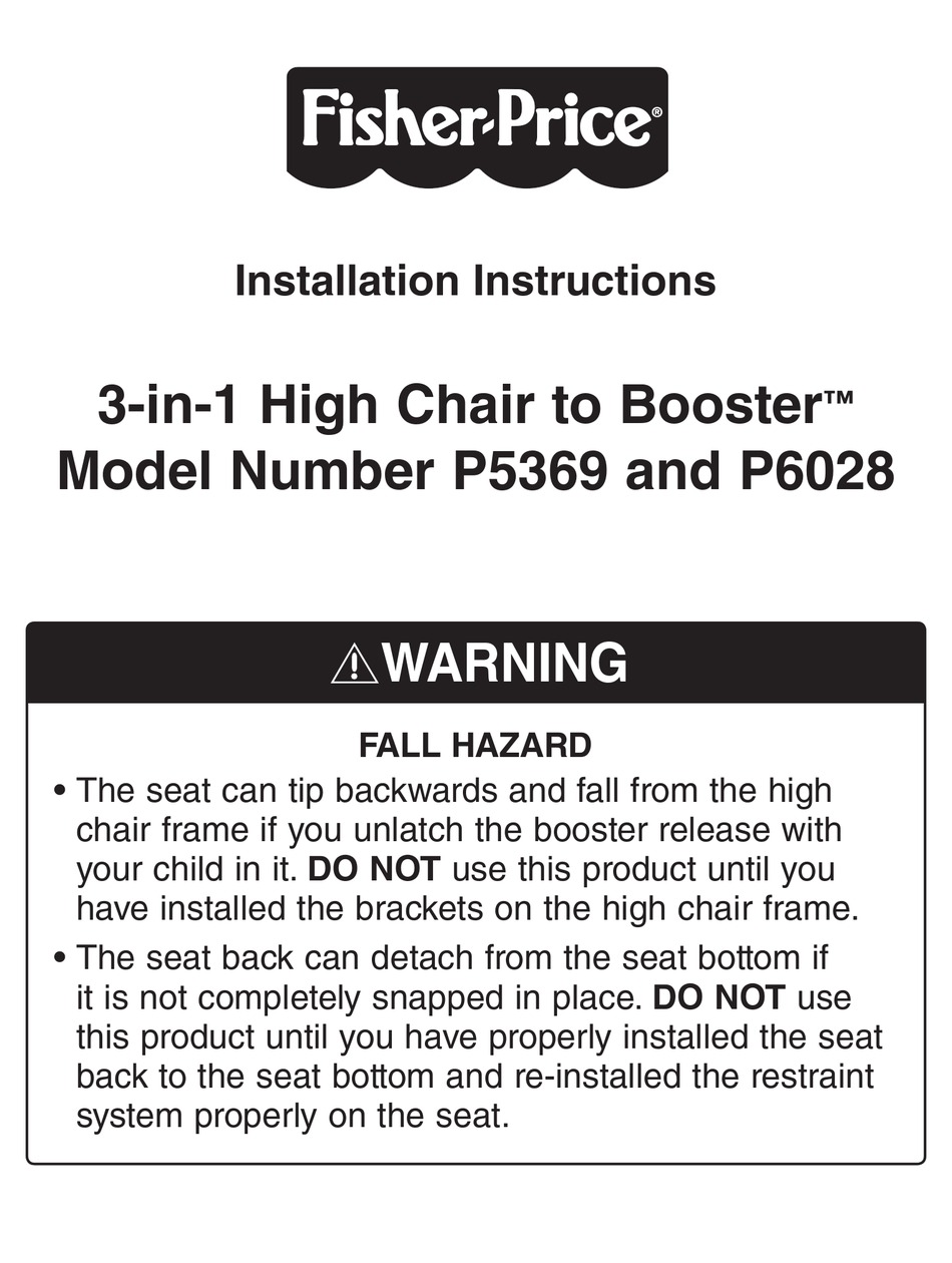 fisher price 3 in 1 high chair to booster