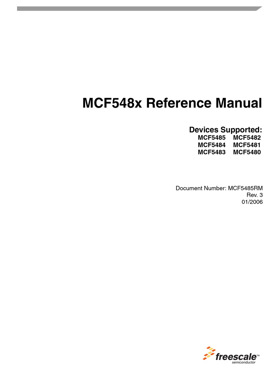 FREESCALE SEMICONDUCTOR MCF5480 REFERENCE MANUAL Pdf Download ManualsLib