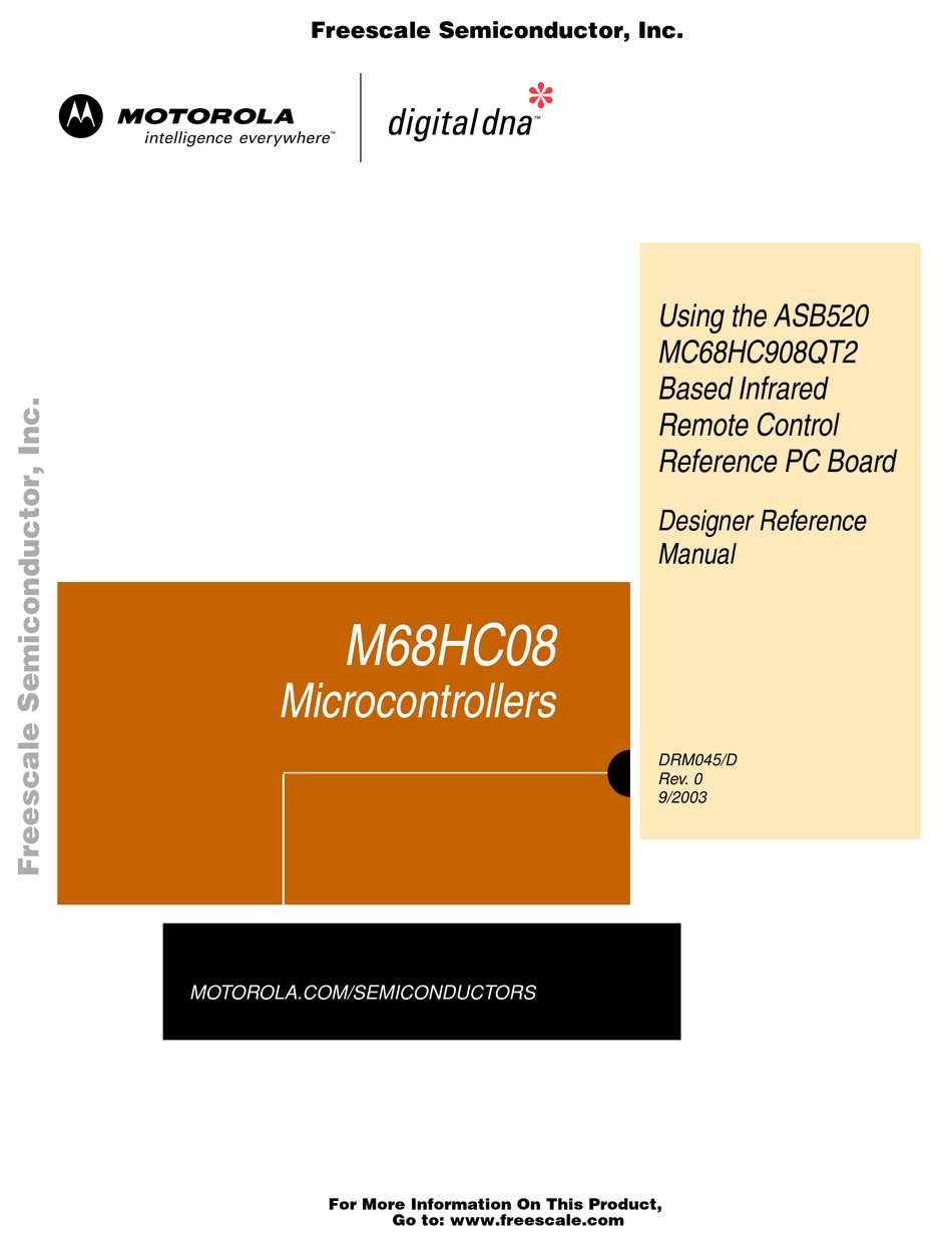 FREESCALE SEMICONDUCTOR M68HC08 REFERENCE MANUAL Pdf Download | ManualsLib