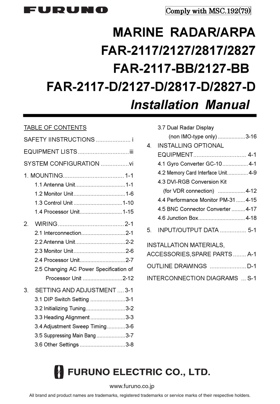 Furuno 2127 Installation Manual Pdf Download Manualslib