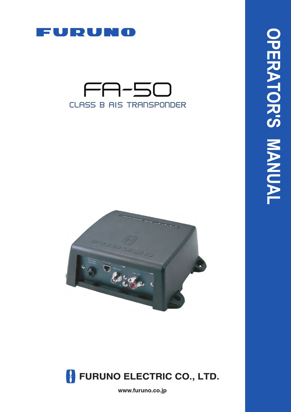 Furuno Ais Transponder Fa 50 Car Navigation System Operators Manual