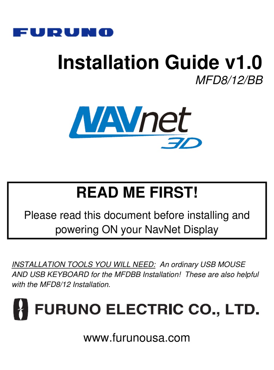 Furuno Nav 3d Mfd8 12 Bb Installation Manual Pdf Download Manualslib