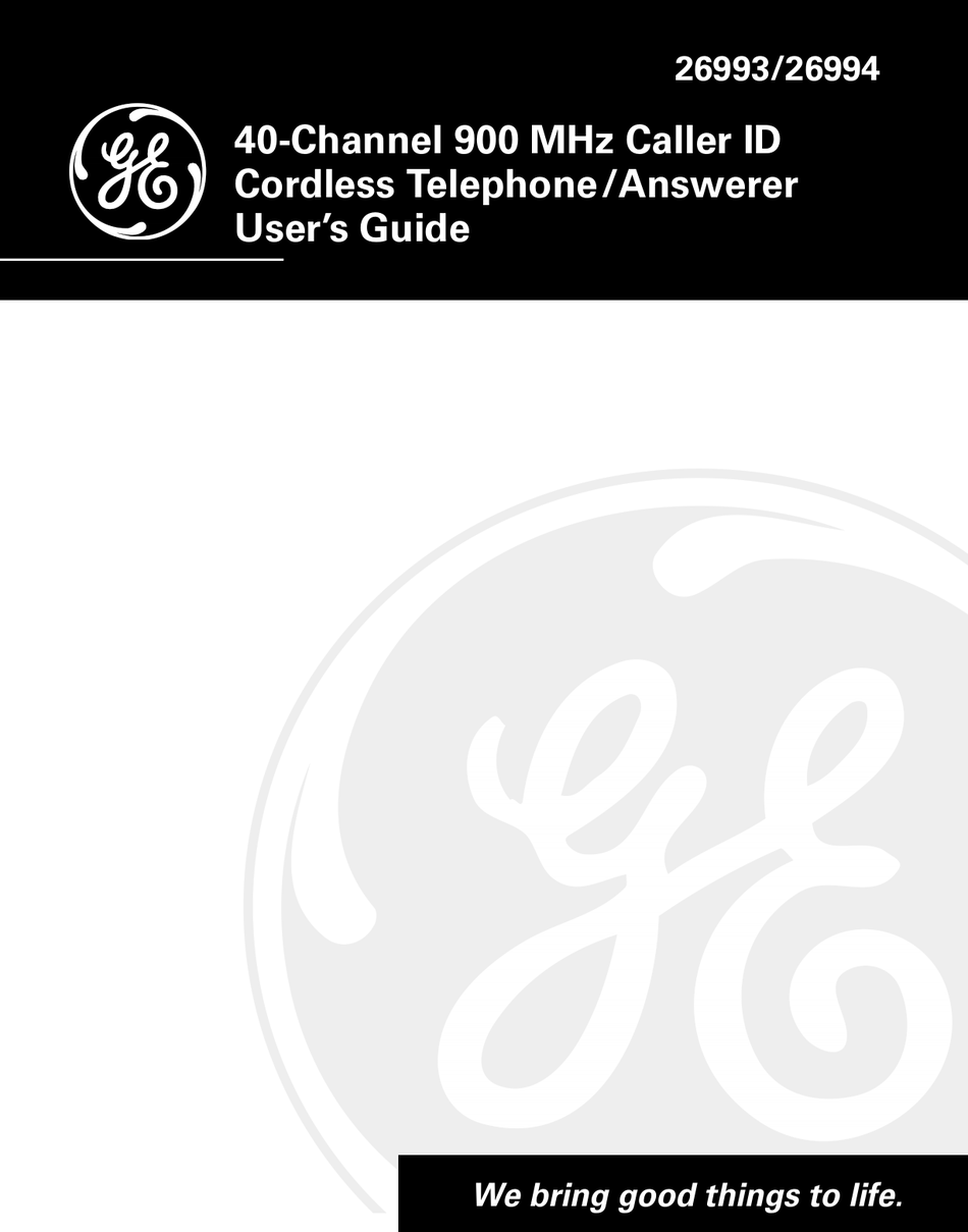 GE 26993 CORDLESS TELEPHONE USER MANUAL ManualsLib