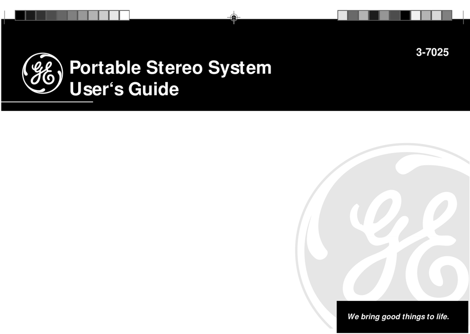 Ge 3 7025 Portable Stereo System User Manual Manualslib