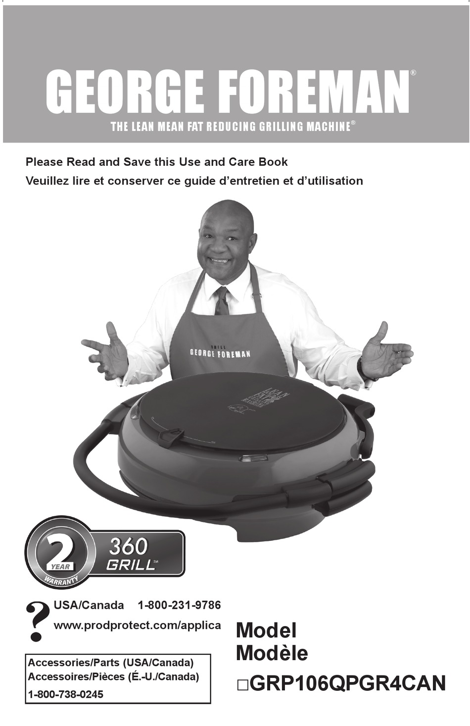 GEORGE FOREMAN GHFD6810B USE AND CARE MANUAL Pdf Download