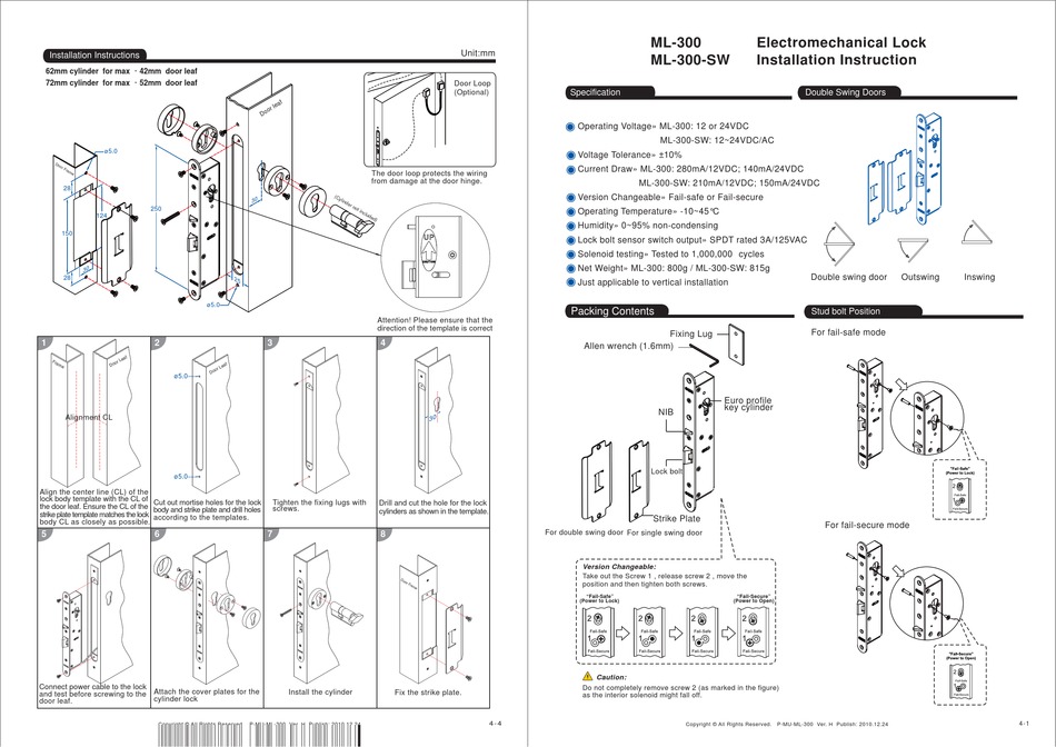 Gianni Industries Electromechanical Lock Installation Instructions Manualslib Lock Installation Instructions, Gem Electric Strike Wiring Diagram
