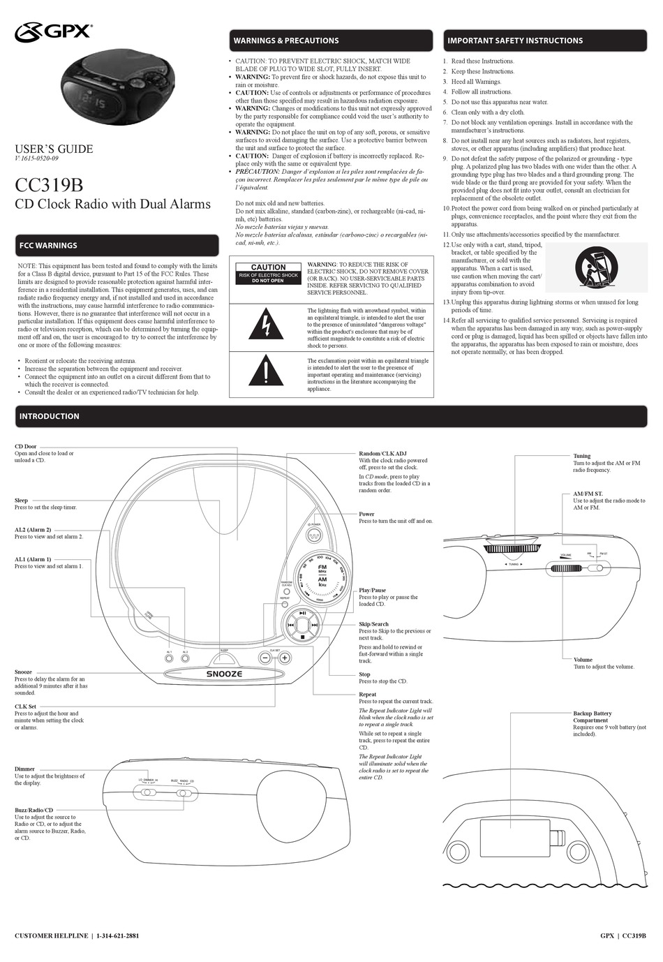 GPX CC319B USER MANUAL Pdf Download | ManualsLib