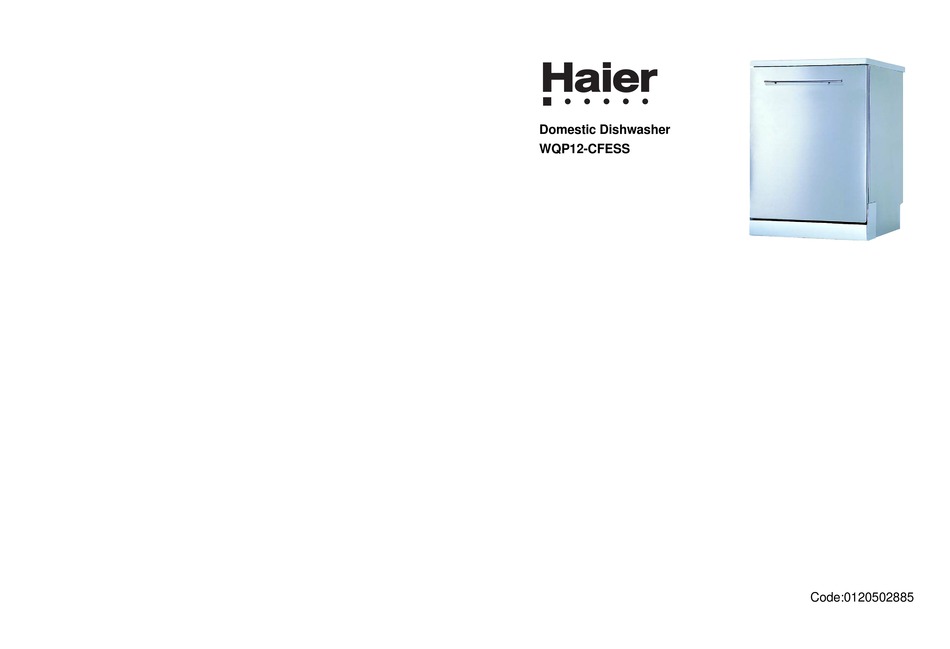 HAIER WQP12CFESS DISHWASHER OWNER'S MANUAL ManualsLib
