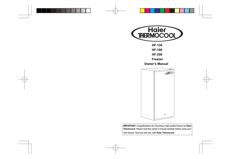 HAIER THERMOCOOL HF130 FREEZER OWNER'S MANUAL ManuaLib