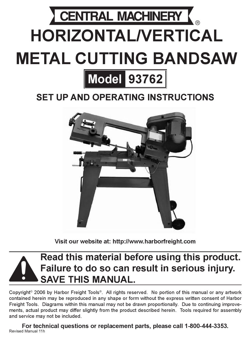 Central machinery band saw replacement parts