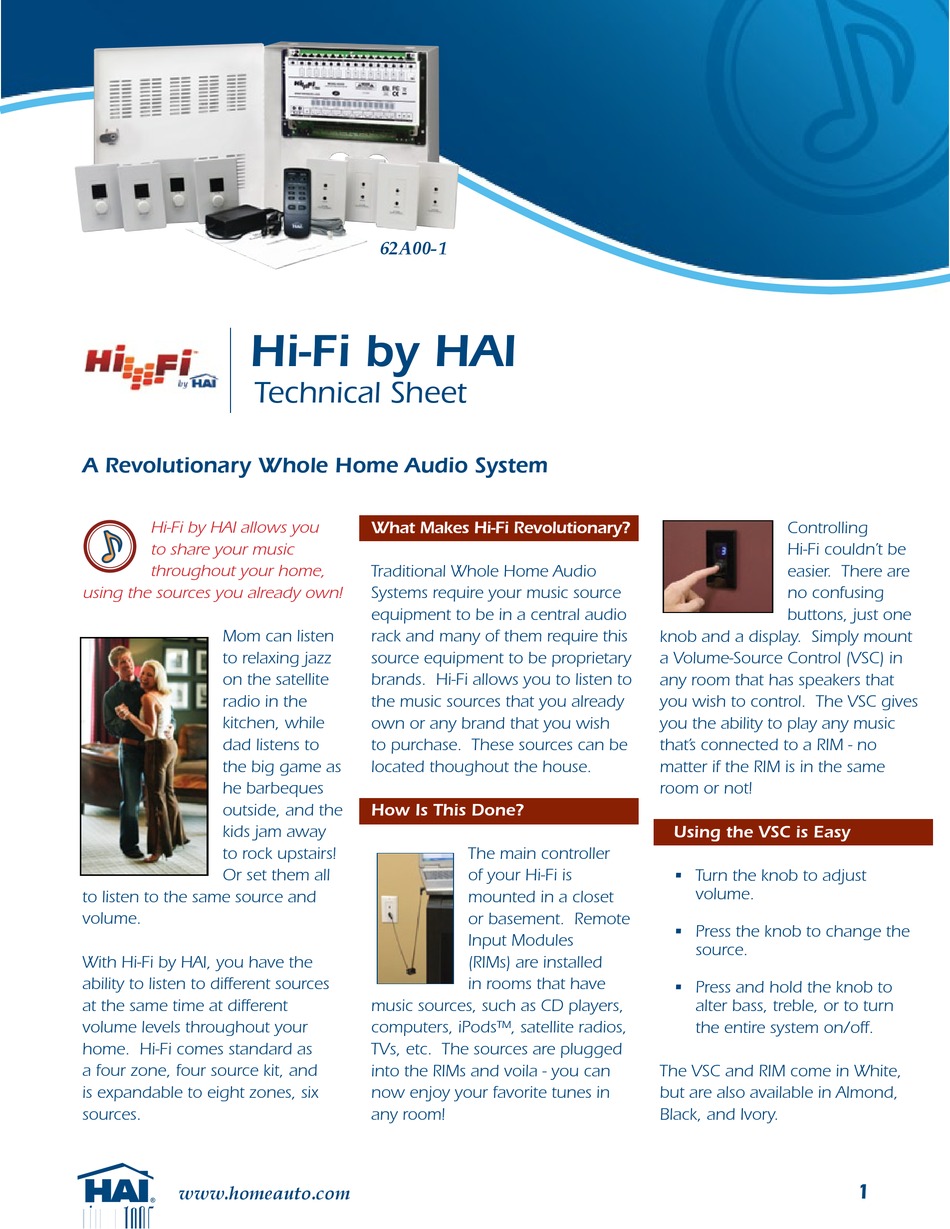 HAI 62A001 STEREO SYSTEM TECHNICAL SHEET ManualsLib