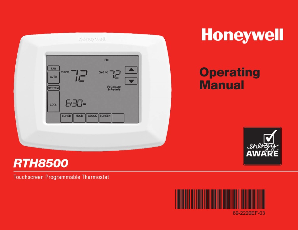 HONEYWELL RTH8500 OPERATING MANUAL Pdf Download | ManualsLib