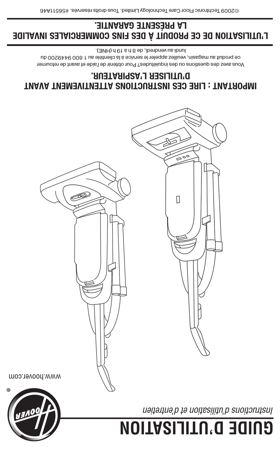 HOOVER 56511A46 VACUUM CLEANER OWNER'S MANUAL ManualsLib