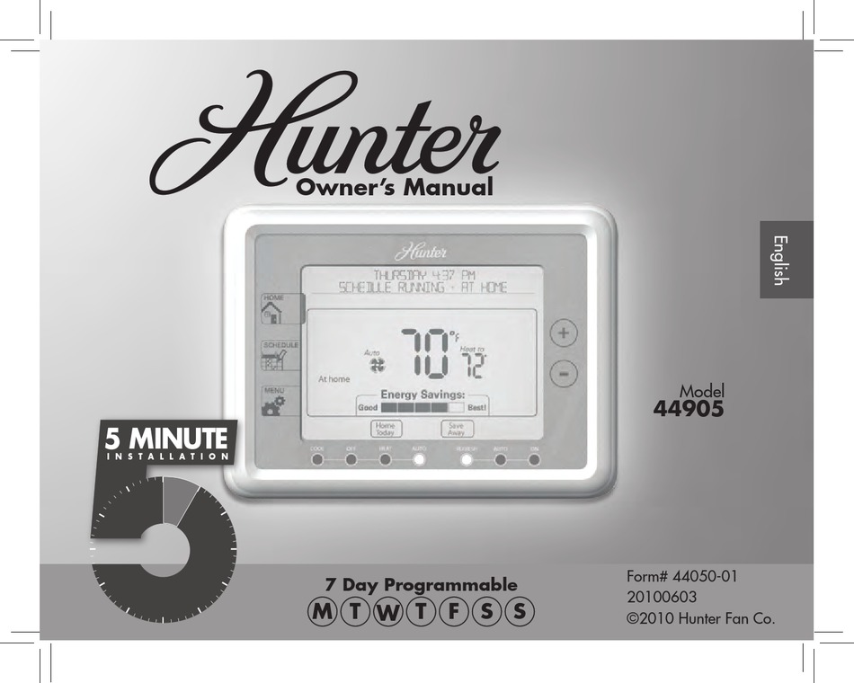 HUNTER 44905 OWNER'S MANUAL Pdf Download | ManualsLib