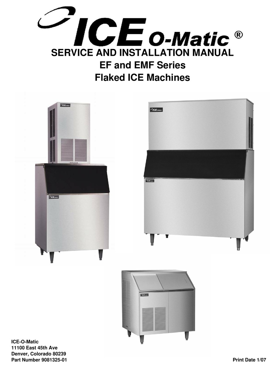 Ice O Matic Ef Series Service And Installation Manual Pdf Download Manualslib