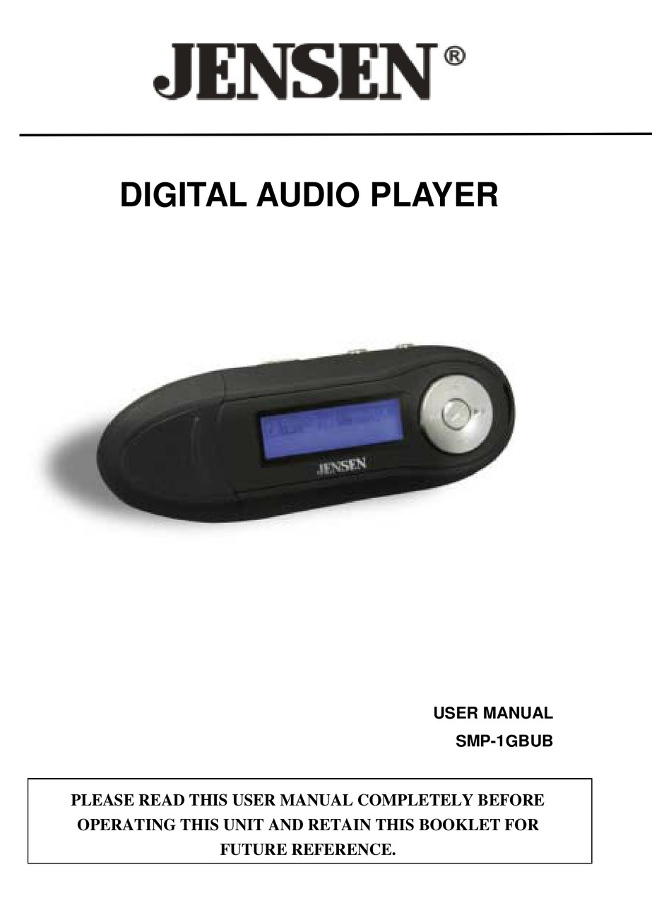 JENSEN SMP1GBUB MP3 PLAYER USER MANUAL ManualsLib