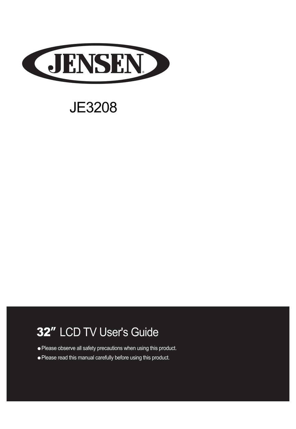 JENSEN JE3208 LCD TV USER MANUAL | ManualsLib