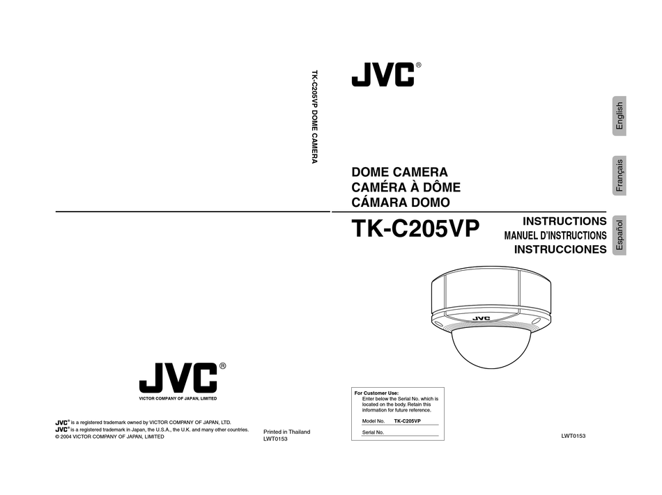 JVC TKC205VP SECURITY CAMERA INSTRUCTIONS MANUAL ManualsLib