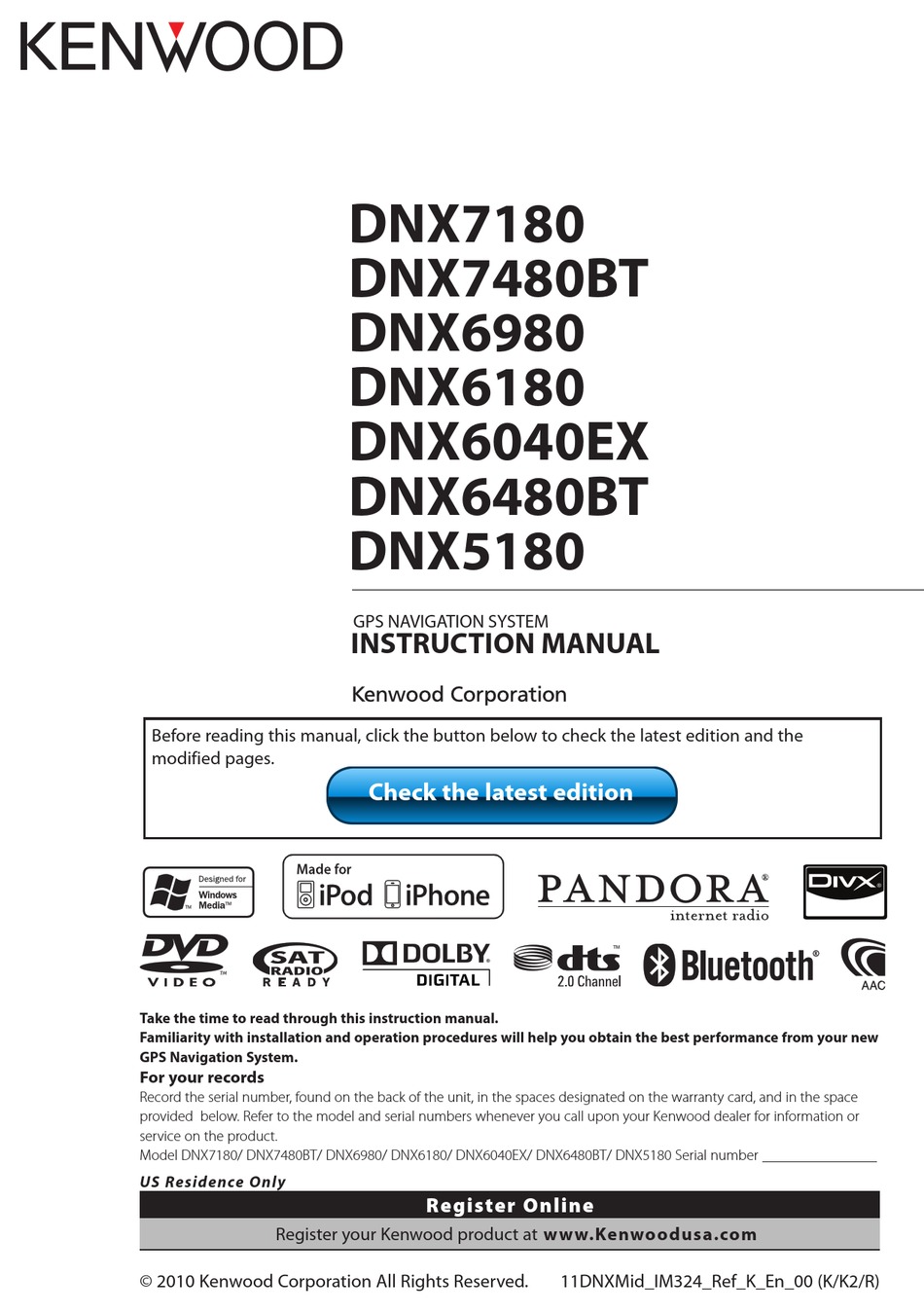 KENWOOD DNX6040EX INSTRUCTION MANUAL Pdf Download | ManualsLib