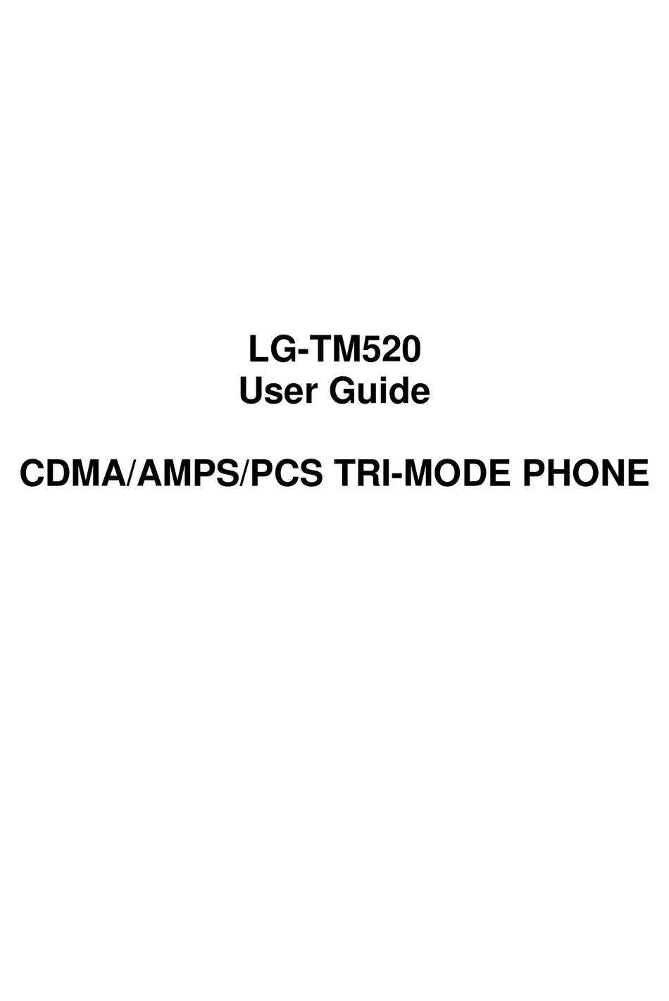 LG -TM520 TELEPHONE USER MANUAL | ManualsLib