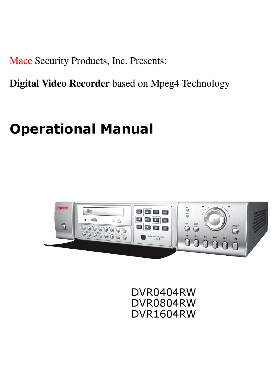 mace security dvr