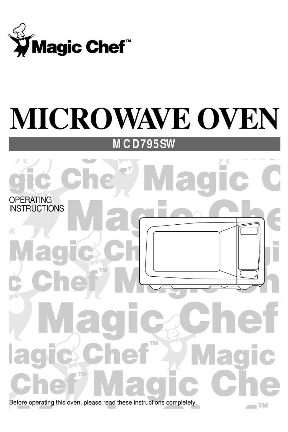 magic chef microwave mcd795sw