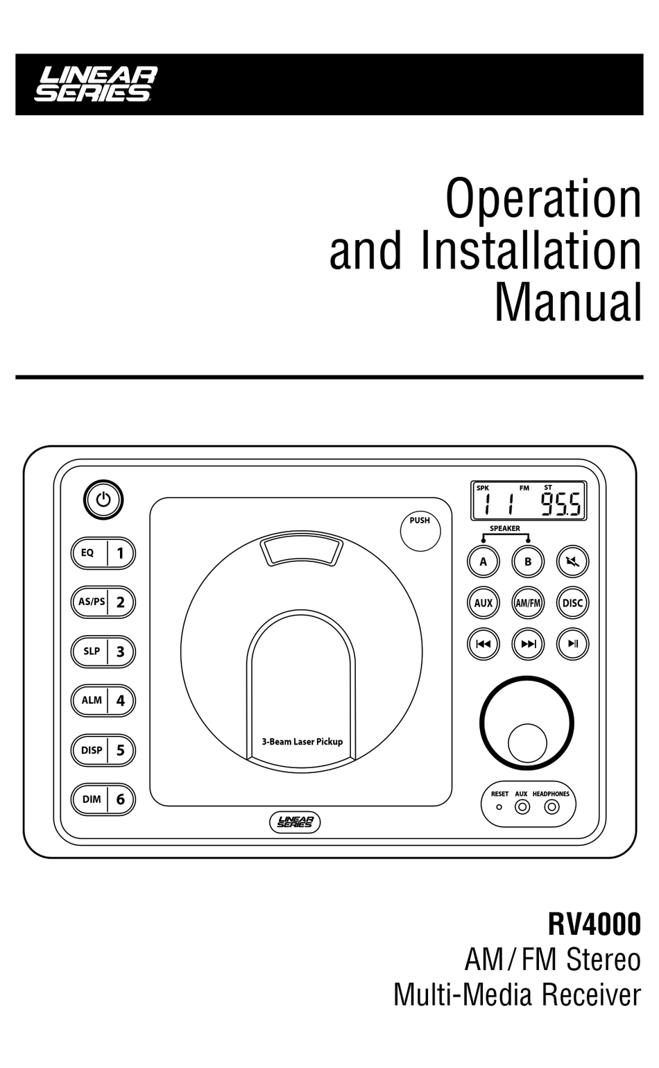MAGNADYNE LINEAR SERIES RV4000 STEREO RECEIVER OPERATION AND