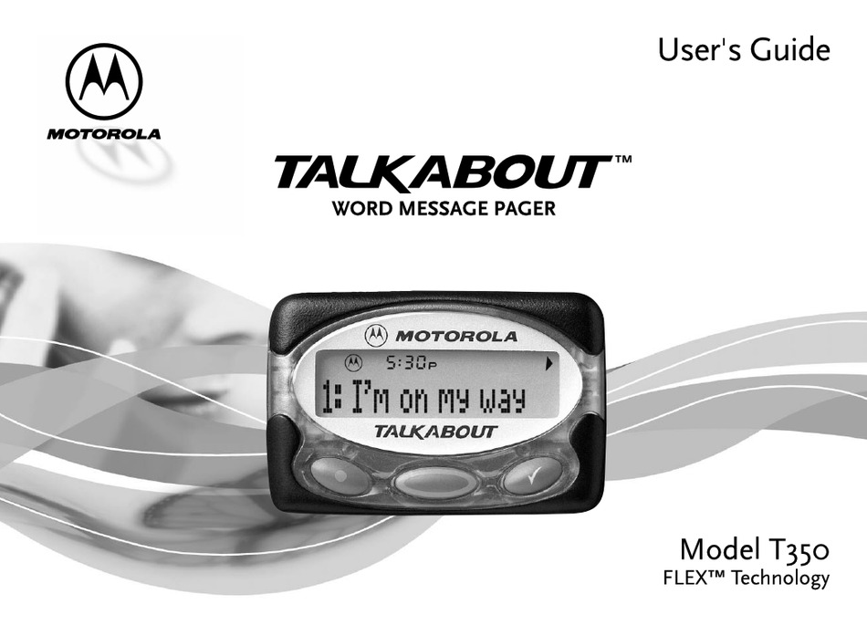 MOTOROLA TALKABOUT T350 PAGER USER MANUAL ManualsLib