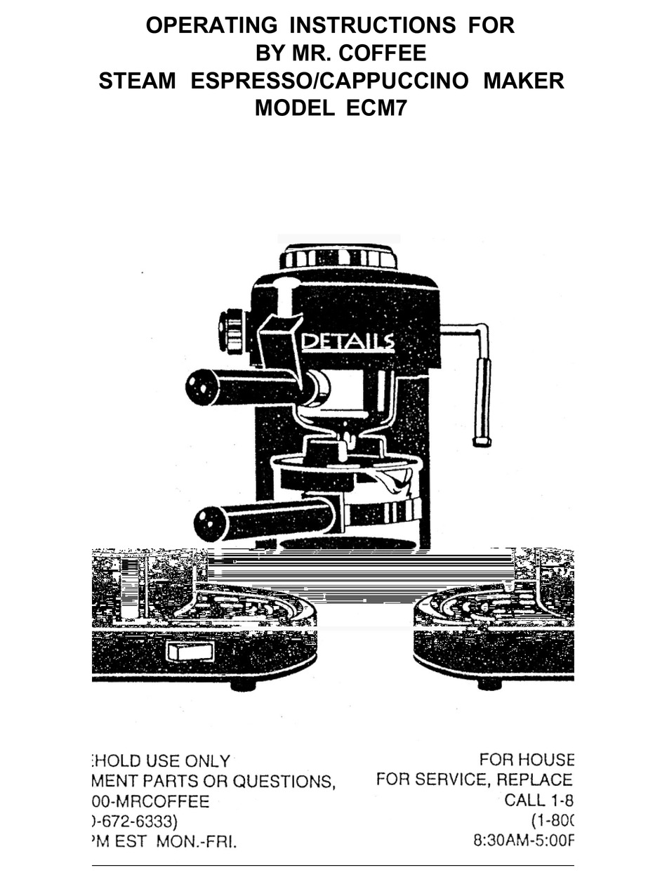 MR. COFFEE ECM7 COFFEE MAKER OPERATING INSTRUCTIONS MANUAL ManualsLib
