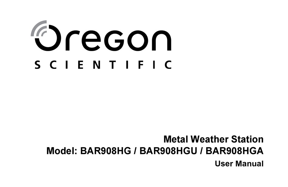 Manual de usuario Oregon Scientific BAR938HG (7 páginas)