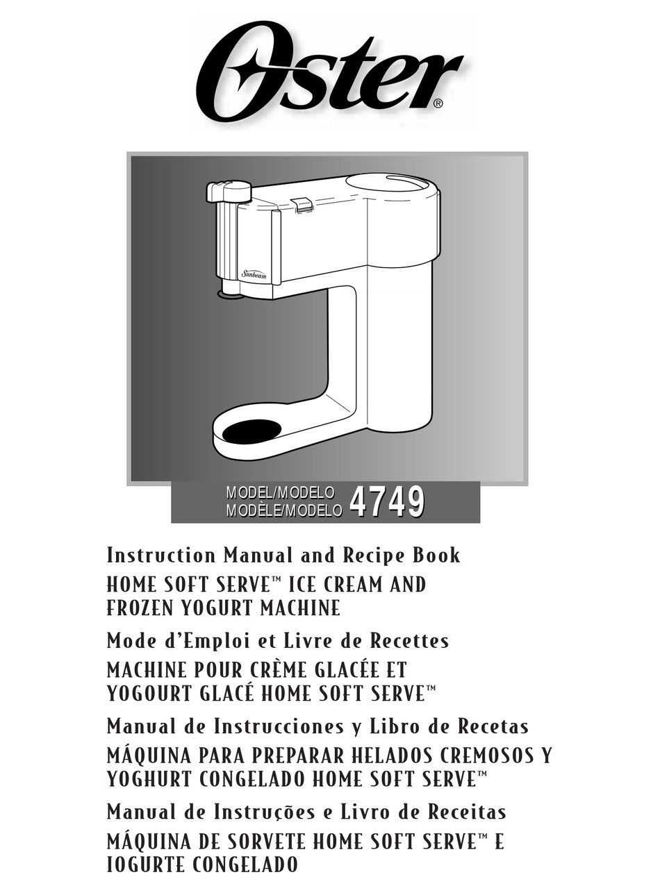 Oster ice cream online maker manual