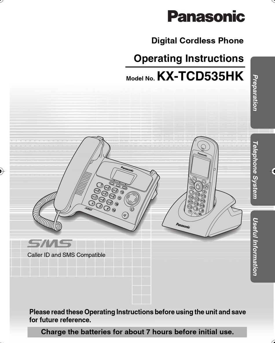 PANASONIC KXTCD535HK CORDLESS TELEPHONE OPERATING INSTRUCTIONS MANUAL