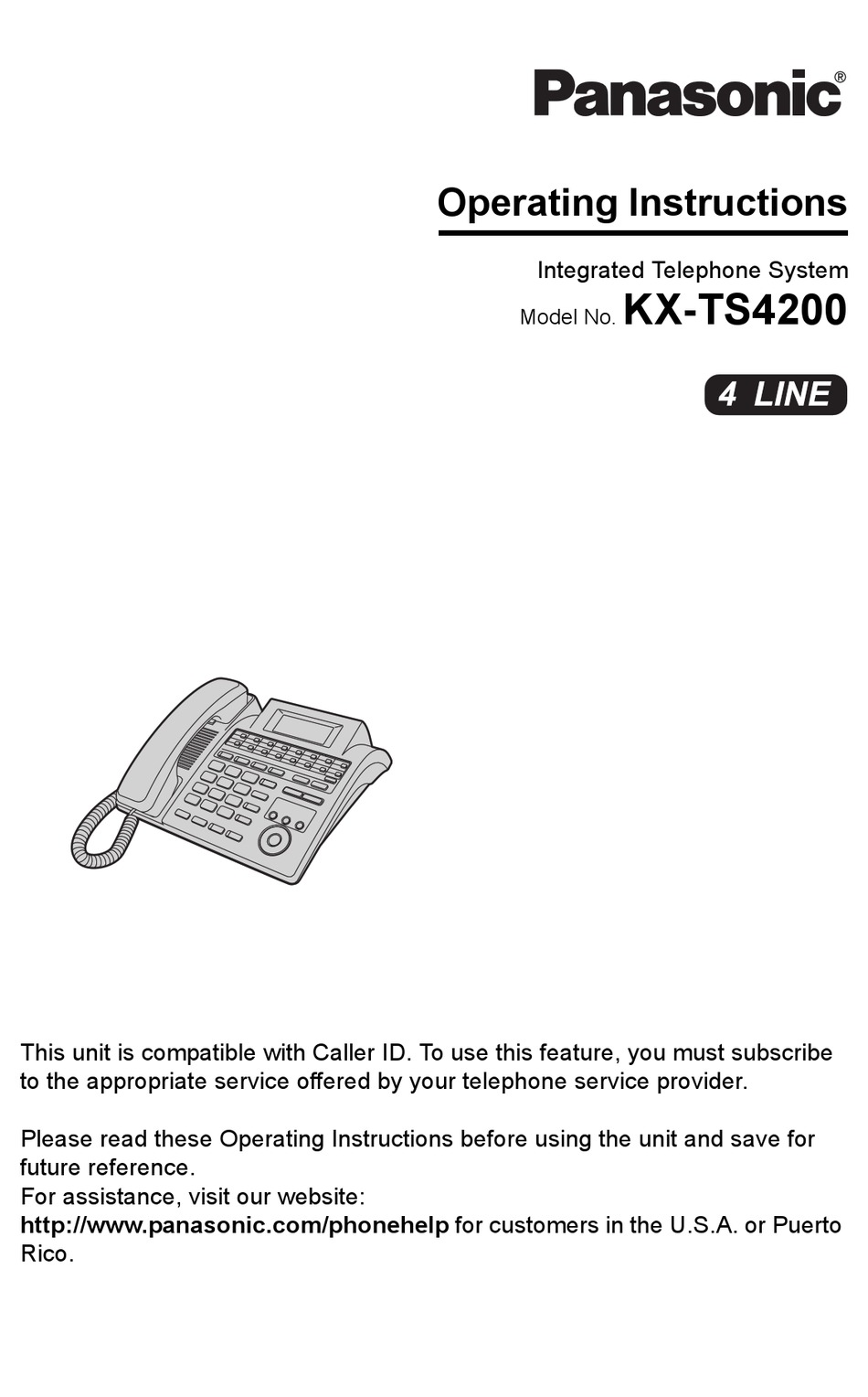PANASONIC KXTS4200 OPERATING INSTRUCTIONS MANUAL Pdf Download ManualsLib