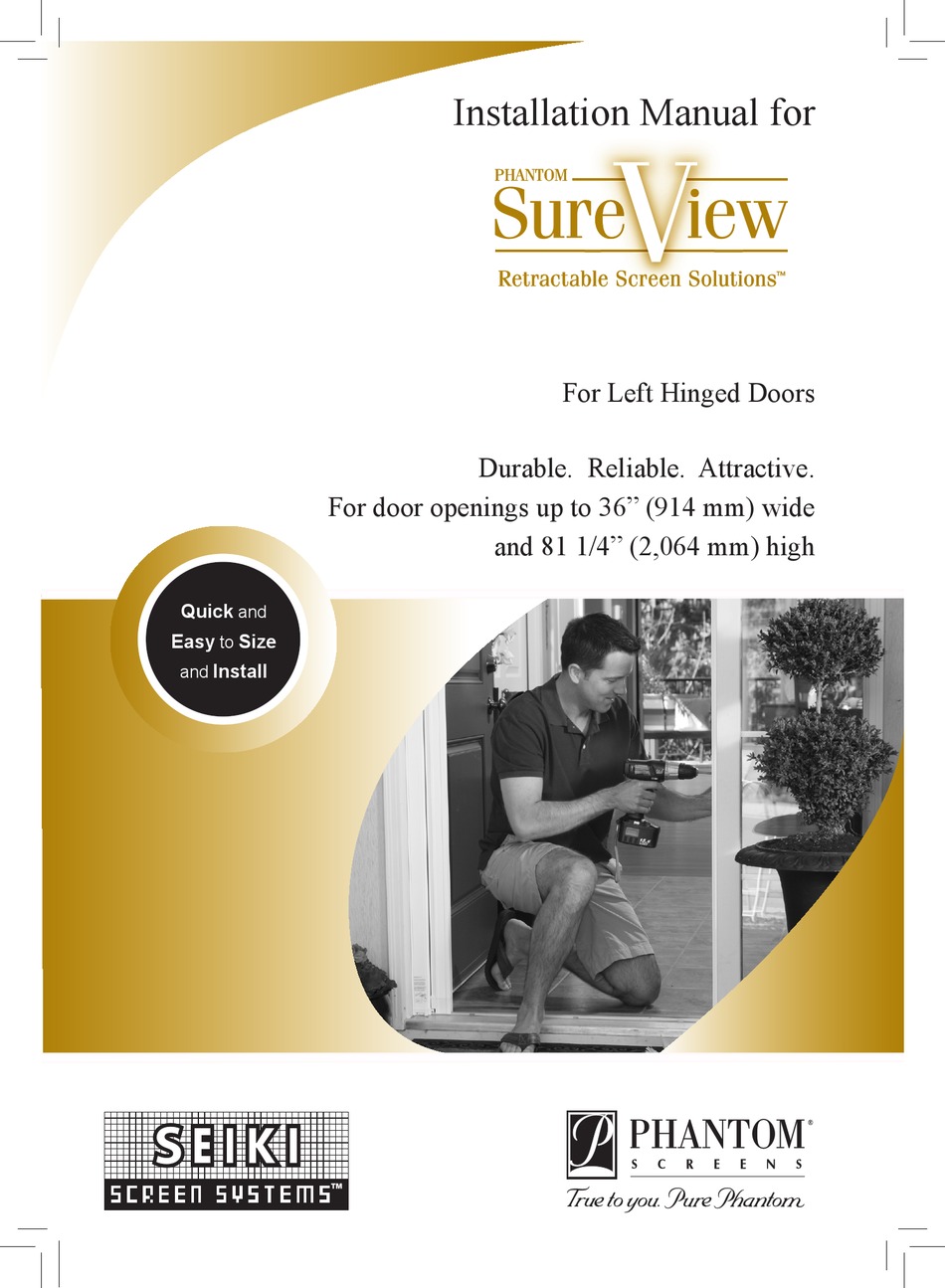 PHANTOM SURE VIEW SU0508L DOOR INSTALLATION MANUAL ManualsLib